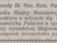 Komendantka Służby Narodowej Kobiet Polskich zaprasza..., Kurjer Płocki 1921 r., nr 80 z 9 kwietnia, s. 3