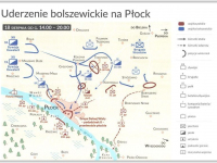 18 sierpnia 1920 r. uderzenie bolszewickie na Płock / źródło: Gołębiewski G. - Płock 1920...,  Warszawa 2017