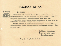 Rozkaz gen. Rozwadowskiego nr 68 z 9 sierpnia 1920 r. / źródło: 1920.gov.pl