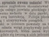 Policja sprostała swemu zadaniu Kurjer Płocki 1920 r  z 12 sierpnia