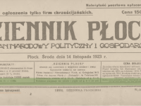Dziennik Płocki 1923 r. nr 259, źródło mbc